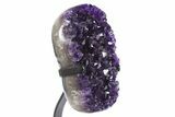 Amethyst Geode With Metal Stand - Uruguay #306921-2